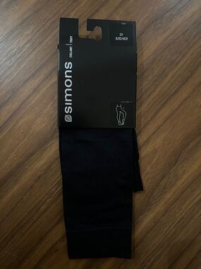 Simons Black Footless Tights, Size 2 (Medium)